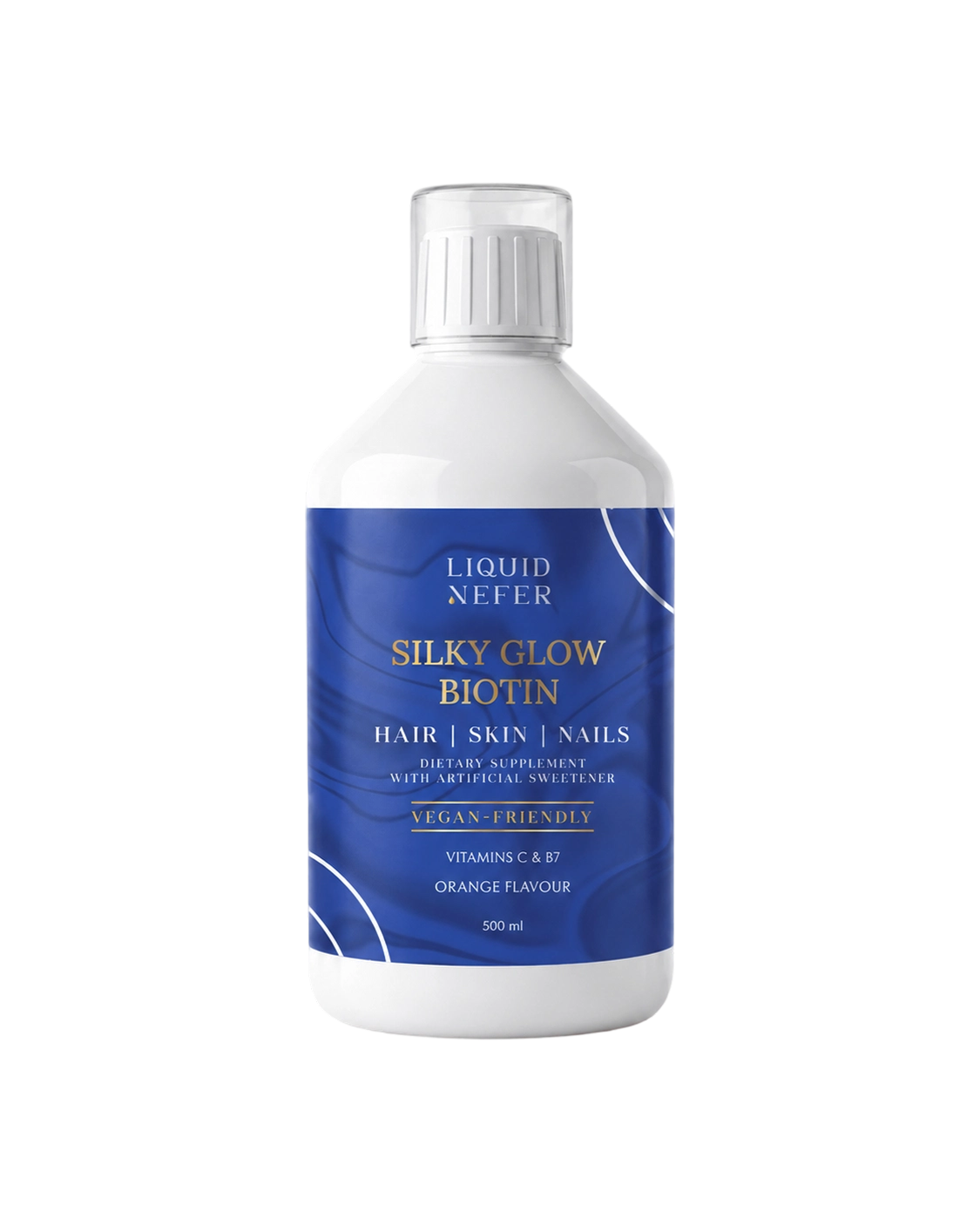 Liquid Nefer Silky Glow Biotin bottle